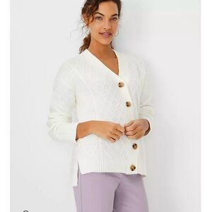 Ann Taylor Mixed Cable Cardigan. NWT. Size S